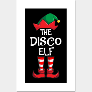 Disco Elf Matching Family Christmas Posters and Art